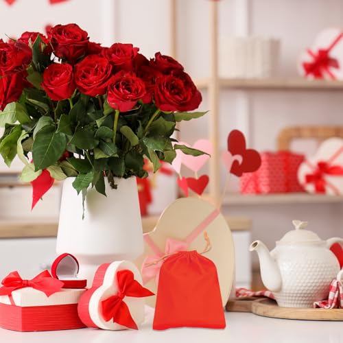 30 stuks fluwelen zakken met trekkoord, 17,5 x 13,2 cm grote fluwelen doek sieraden geschenkzakjes met trekkoord, kanunst snoepzakstofzak voor bruiloft, verjaardagsfeestje Kerstmis, roze 4