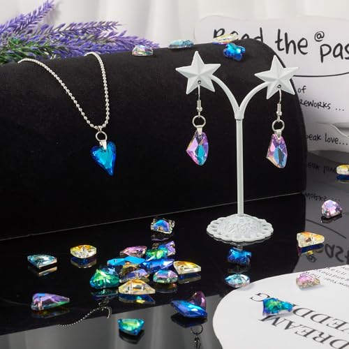 Gegalvaniseerd glas Charm Hangers, Facet Crystal Glas Dangle Charms kralen voor DIY ketting armband oorbellen sieraden maken sleutelhanger ambachten