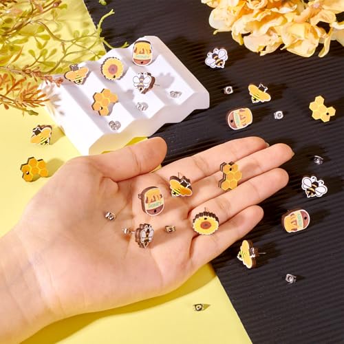 Hars houten oorbellen Charms Hangers voor sieraden maken DIY ketting armband 5