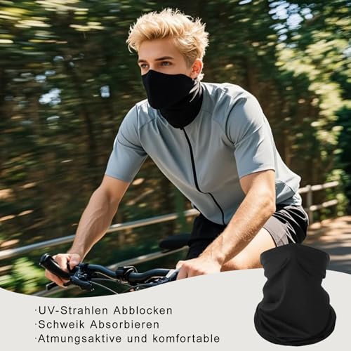 Verpakking van 3 multifunctionele Tube sjaal voor mannen en vrouwen, Elastische zon bescherming sjaal voor fietsen, Skiën, Motorrijden, Running, Outdoor Sports, Blauw, Zwart, Wit, One Size 5