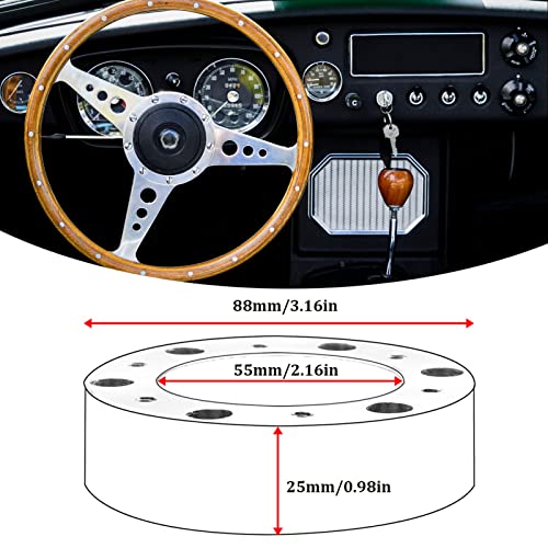 Stuurwiel Spacer, Universal 1-inch Stuurwiel Spacer Aluminium Legering 6-Hole Hub Verhoogde padadapter 3
