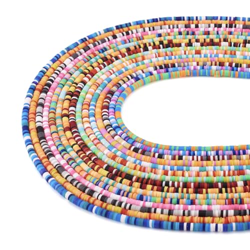 15 Strands Polymer Klei kralen Disc Heishi kralen 3mm platte ronde klei kralen voor DIY Hawaiian armband oorbellen ketting sieraden maken