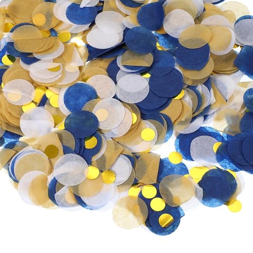 Ronde weefsels Papier Confetti 3,5cm Tafel Confetti Cirkel Dots voor bruiloft verjaardag feest ballon decoraties (50g), donkerblauw/wit/licht roze