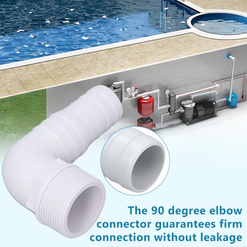 Elbow Adapter Connector, 3Scs 90 Degree Pool Pump Fittings, Geschikte vervanging voor Pool Pump Filter Skimmer Compatibel met SPX1105Z3 SPX1105Z4 SPX1091Z7 5