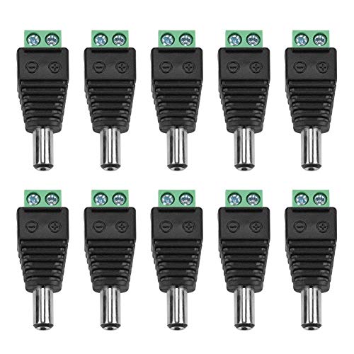 10st DC Power Plug Jack Terminal Adapter Plug voor CCTV Camera DVR Security System LED Strip 5.5 * 2.1mm