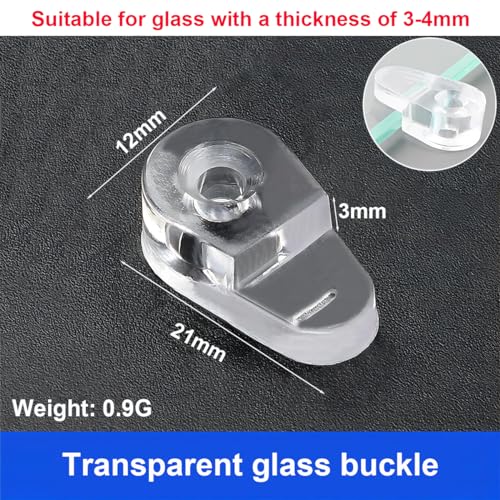 40 st Plastic Glazen Panel Clips, Glazen Cabinet Clips, Bevestiging Clips voor het bevestigen van glazen Cabinet Deuren, Geschikt voor 3-4mm Dik glas 3