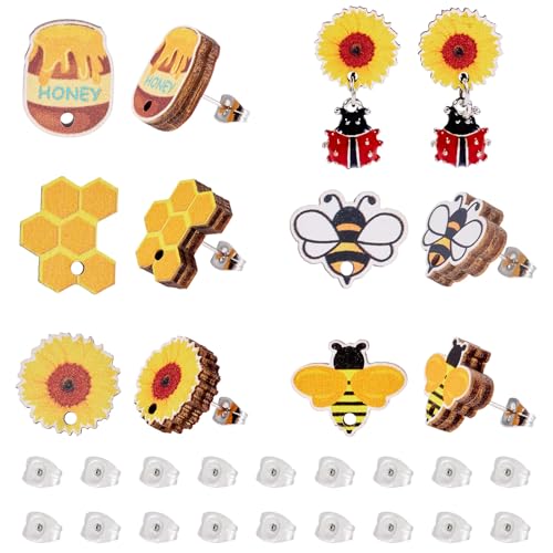 Hars houten oorbellen Charms Hangers voor sieraden maken DIY ketting armband