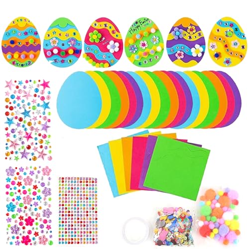 Pasen Foam Stickers Set Egg Vilt ambachten DIY Crafts Pasen Egg Konijn Chick decoraties Stickers Kits voor Party Favor Decoratie Supplies (30 PCS) 5