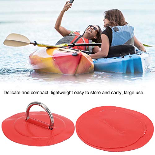 2 stuks Marine Vaste Buckle Paddle Board D-Ring Kajak D-Ring Pad Opblaasbare boot D-Ring Patch met Bungee Cord voor Marine Kayak(Red)