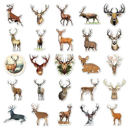 Hertenstickers voor tieners en volwassenen, 50 stuks Herten Waterdicht Vinyl Stickers Set Auto Motorfiets Fiets Skateboard Snowboard Bagage Laptop Koffer Helm Motorfiets Computer 3