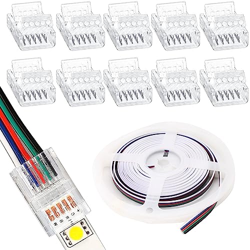 5m 5 Pin LED Strip uitbreiding Kabel DC 12V-24V Verbindingskabel + 10 st 5 Pin 10mm LED Strip Connector voor RGBW RGBWW L Plain LED Strip & andere DC 12V, 24V LED Lights