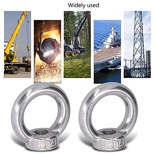10 stuks Hoisting Eye Nut, Roestvrij staal hijsen Nut, Heavy Duty Eye Bolts voor de scheepsbouw, Technische Kranen, Metallurgische, Rail Loading(M4) 3