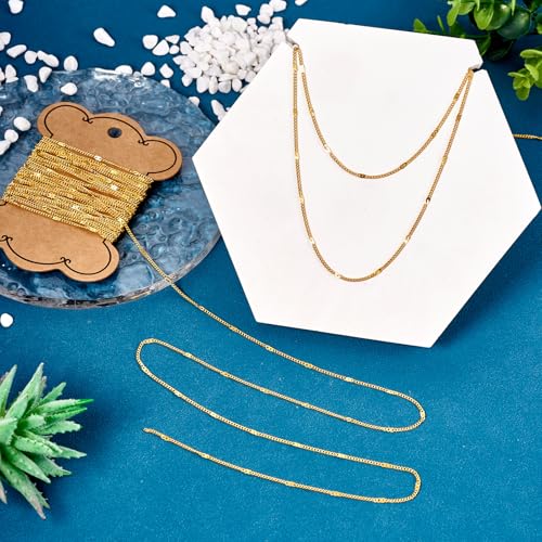 16,40 Voeten (5m) koperen ketting koppeling, Sieraden ketting gevlochten ketting voor sieraden het maken van ambachtelijke DIY Tassen Wallet Supplies,Goud Link armbanden 3