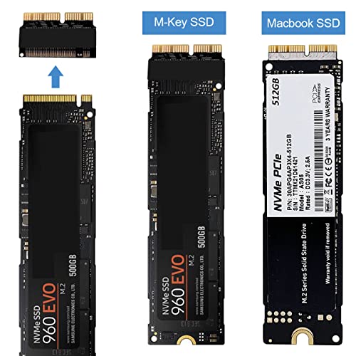 M.2 nVME SSD Adapter voor MacBook 2013-2017, upgrade voor MacBook Pro 2013 Laat - 2015, M.2 PCI-e SSD Vervanging voor MacBook Air 2013-2017, 2 Pack 3