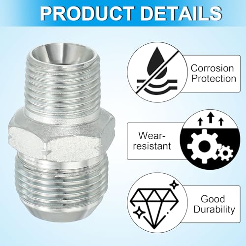 Pipe Adapter Connector 1-1/16" Man 37°Flare JIC x 1/2" Man R Pijp Fitting Olie Feed Restrictor Fitting Hydraulische Connector voor Olie Stoom Water Pijpleidingen Systeem 3