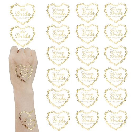 Hen Party Tattoos, 18st Team Bruid Tattoos 2st Bruid Tattoo Bachelorette Party Accessoires voor bruiloft hen feest bruids douche decoraties-Gold