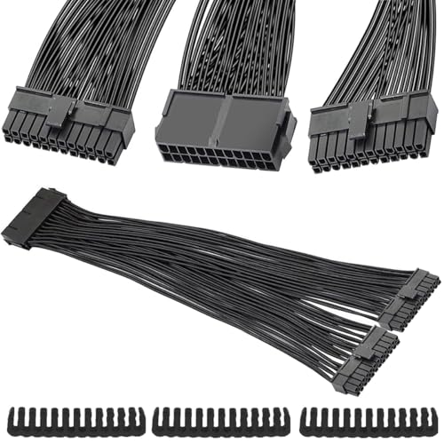 24 Pin 24 Pin ATX Moederbord Splitskabel (20+4) voor dubbele moederbord uitbreiding Kabel Y Adapter Kabelbus naar Plug voor 1 Voet 18 AWG PSU