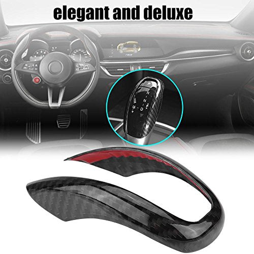 Auto interieur Carbon Fiber Gear Shifter Button Frame Decor Decal Cover Trims Auto Styling 4