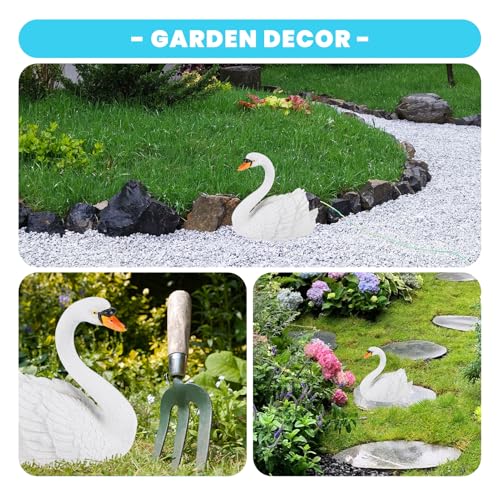 Witte Zwaan Ornament Buiten Zwaan Decoratie Zweven Simulatie Zwaan Duurzame Tuin Decor Porselein Zwaan Figurine Voor Tuin Binnenplaats