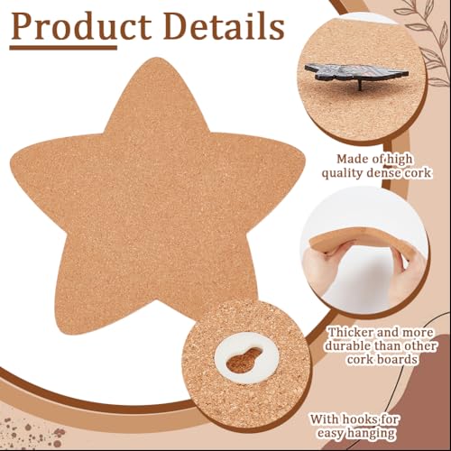 Pin Display Cork Board, Star Cork Brooch Board 1.2cm Dikke Pin Board Houten Bulletin Display Board Wall Mounted Cork Board voor Brooch Pin Storage Office Home Decor, 30x29cm 4