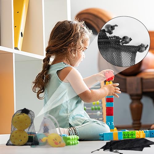 6 stukken Mesh koord Tassen, Polyester Small Mesh Bag 6x8 Inch koord opslag Net Bag voor reizen Sport Volleybal Golf Beach Speelgoed verzamelen 5