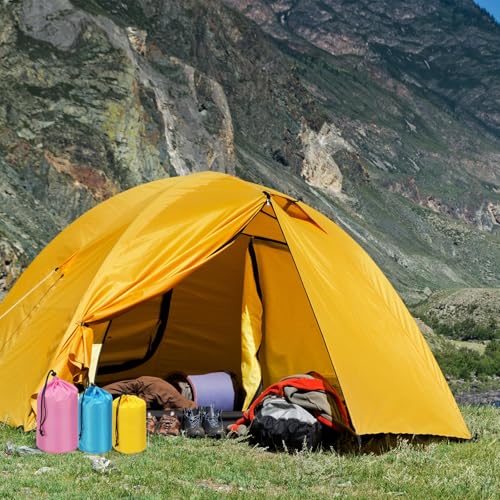 Stuff Sack, 7 x 13 Inch Waterdichte Outdoor Opbergzak Draagbaar Koordstof Valve Bag Lichtgewicht slaapzak voor Camping Wandelen Rugzak, Roze 5