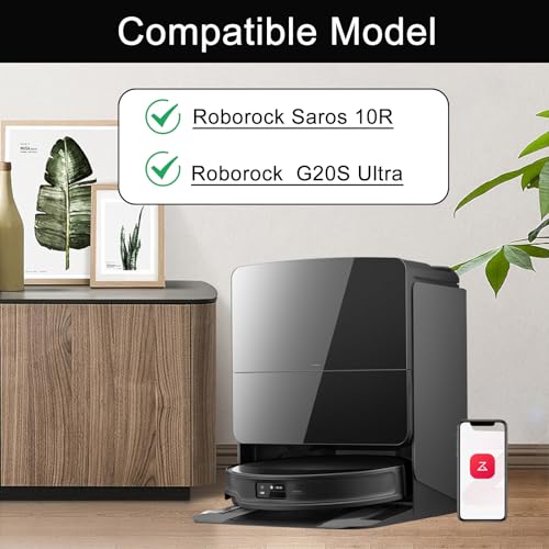 18 st Vervanging Onderdelen Accessoires Kit voor Roborock Saros 10R/G20S Ultra Stofzuiger, 2 Hoofdborstels, 4 HEPA Filter, 4 Mop Pads, 4 Stofzakken, 4 Zijborstels