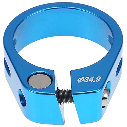 Post Klem 34.9mm Blauw, Seatpost Klem, 5Kleuren 34.9mm Aluminium Legering Fietszadel Klem Bergfiets Zadel Accessoires (34,9mmBlauw) 3