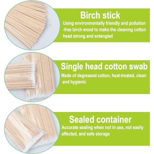 Houten gepunte katoenen swabs Applicatoren 1000 st 10 cm lang Hout Handle Micro borstel schoonmaken Sticks Microblad zwabbers voor Tattoo Beauty Makeup Eyebrow Nails 3