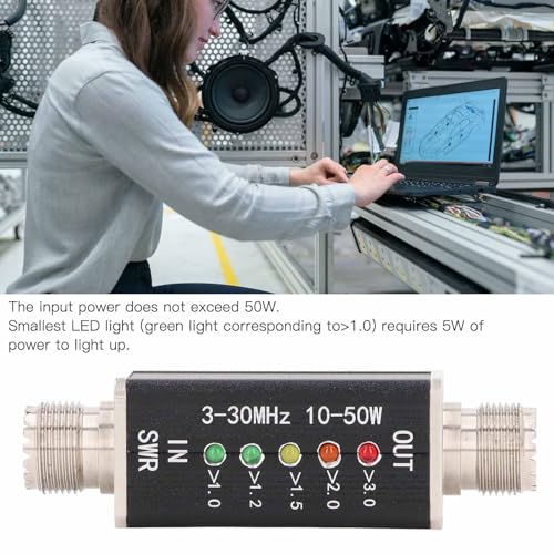 Meter SWR Meter Portable Short Wave Standing Wave Meter Power Meter voor het testen van SWR vermogen, tot 200W Power Type C Professional Netwerkanalyser van