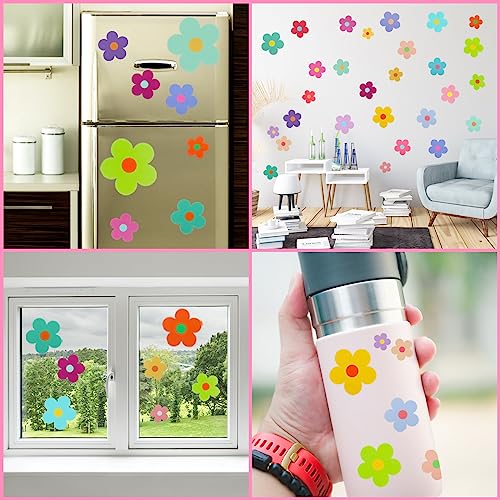 63 Stuks Bloem Kleurrijke Wand Tattoo Bloemen Muur Stickers Kinderkamer Meisjes DIY DIY Boho Stickers Wall Foto voor Baby kamer Slaapkamer Decoratie 5