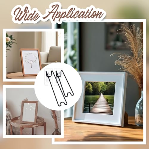 8 stuks 2 maten IJzeren fotolijsthouder, Ezel Photo Sticker voor het weergeven van foto's op tafel, zwart 5