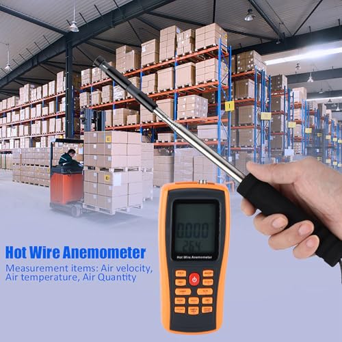 Draagbare digitale Hot Wire Windsnelheidsmeter Anemometer, 500 Data Storage, LCD backlight ontwerp, Ideaal voor buitenactiviteiten 4