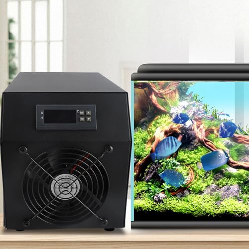 Watertank koelsysteem, watertank koeler, 1/4 pk, waterkoeler met pomp en slang, 16 gal, 60 liter, waterkoelingssysteem voor koraalvissen, garnalen, hydroponische tank (EU-plug 4