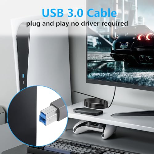 USB 3 A naar B Kabel 4.9m 5 Gps USB 3.0 Superspeed USB 3.0 Type A naar B Plug Compatibel met printers, Docking Station, Scanner, USB Hub en meer