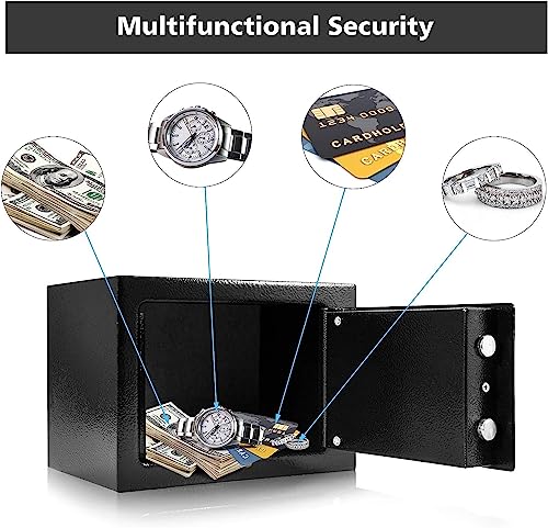 6,4L Stalen wandkluis, muurkluis, documentenkluis, geldkast, stalen kluis, ideaal voor thuis, kantoor, Hotel, 23 x 17 x 17 cm 3