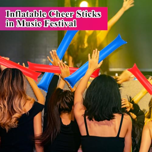 Thunder Sticks 28 Pack - Eager Opblaasbare Cheersticks Roodblauwe Cheering Sticks Sound Makers voor Sport Evenementen Danspartij 4
