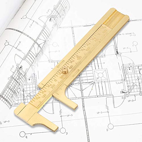Pocket Brass Calpers, Mini Double Schaal Caliper Draagbaar Messing Kaliper Gauge Liniaal Meetinstrument(80mm) 5
