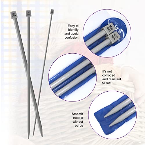 Aluminium breinaalden 2 stuks/set 35cm Lange enkelpuntige breinaalden Classic Sweater breinaalden set (4mm) 3