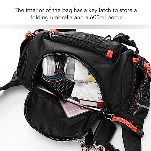 Mannen grote kruislichaam Fanny Pack Tas met ritstas met ritstas verstelbare band Fanny Pack voor buiten Travel Casual Black, Black, L 3