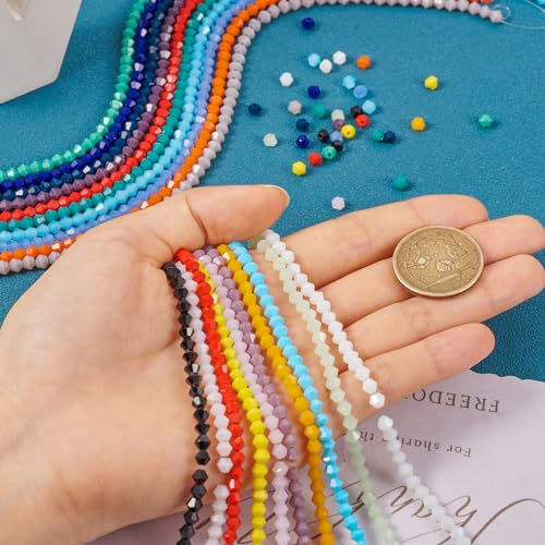 20 Strands Facet Glas Bicone kralen Crystal Glas Briolette Losse Spacer Kralen Bulk voor DIY ambachten armbanden ketting oorbellen sieraden maken 5