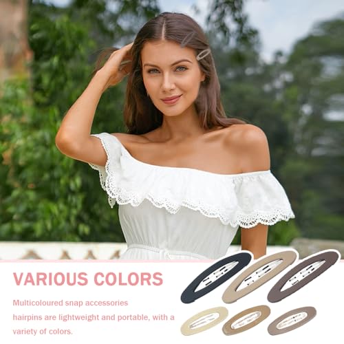 6 st. Grote snap haarklemmen voor vrouwen metalen non slip Matte Snap Clips voor haar Vintage Eenvoudige waterdruppel Haarspeld Multikleurige accessoires Decoraties voor vrouwen meisjes (5 5