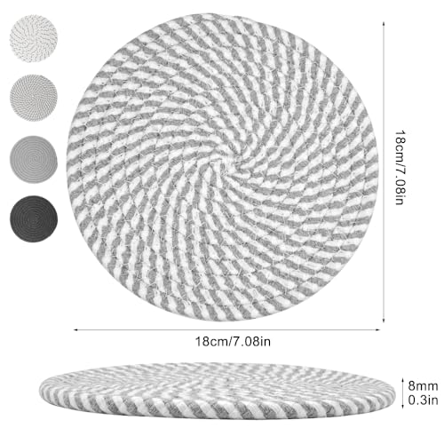 Set van 4 onderzetters, katoenen draad, geweven Mat, onderzetters, Pot, Absorberende Coasters Katoen geweven, Geïsoleerde Pot Mat