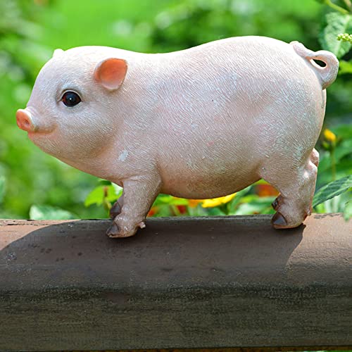 Tuin standbeeld van schattig varken, weerbestendig, Grote Gift Idee, Hars Pig Statue voor Outdoor, het toevoegen van vitaliteit aan Lifelike Modeling (Mini Pink)