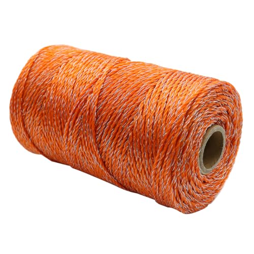 Zeehekdraad Polydraad 200m turbinedraad voor lange draagbare hekken 3 roestvrijstalen gevlochten draden voor betrouwbare geleiding en roestvastheid 2mm turbinedraad (oranje) 4
