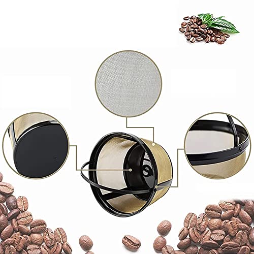 2 herbruikbare koffiefilters, roestvrij stalen koffiemachines, kegel koffiefilter zeef, plaats uw papieren koffiefilters