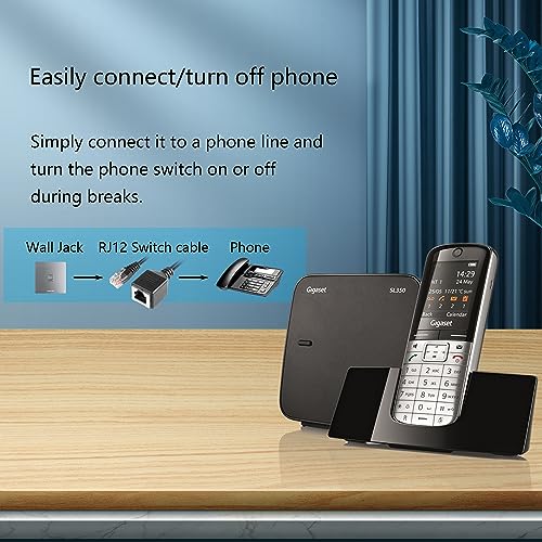 RJ12 telefoon uitbreiding Kabel 6P6C Plug naar bustelefoon Kabel vaste telefoonkabel met schakelschakelaar (1,5m) 5