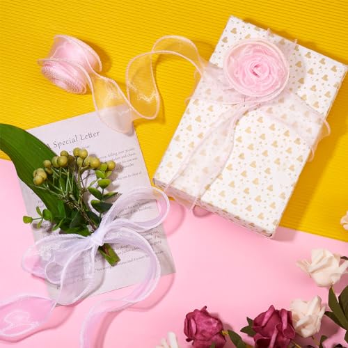 3 Rolls Polyester Iridescent Fishtail Ribbon Glittering Chiffon Ribbons voor DIY Crafts Bow Wedding Bouquet Wrap Kranten Decoratie,10m(9.14m)/Roll 3