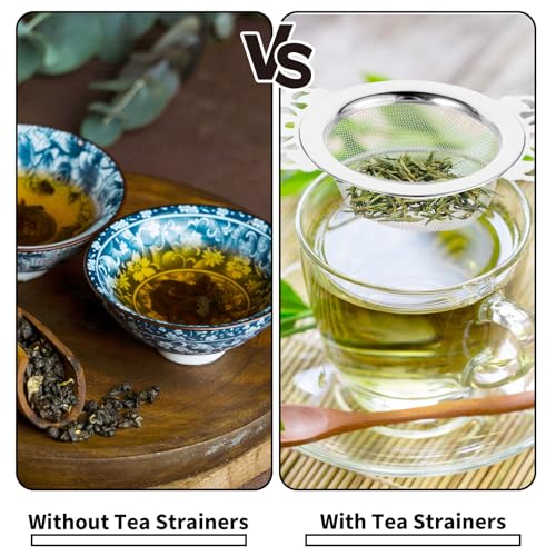 2 st. Losse Thee Infuser Roestvrij staal Dubbele Petal Tea Stainer Extra Fijne Mesh Theedruppels Theepot Divider voor 6-10cm Cup Mond, Zilver 5