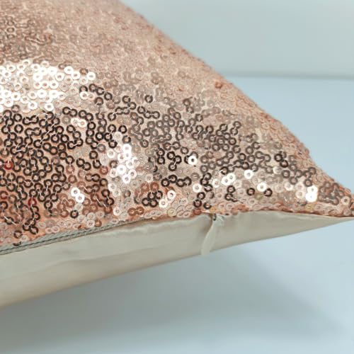 Kussen Cover Sequins Champagne Glitter Kussen Hoes, Vierkante Gooi Kussen Case voor Home Decoratie Cafe 40 x 40cm/15.7x15,7 inch 2 stuks 4